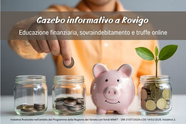 Immagine sull’educazione finanziaria per il gazebo informativo ADOC Rovigo